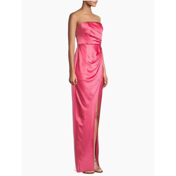 Sau Lee Priyanka Strapless Satin Gown US 14 $495 - Picture 2 of 8